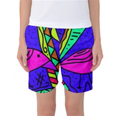 Pink Bird Women s Basketball Shorts by Valentinaart