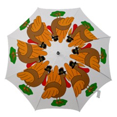 Thanksgiving Turkey - Transparent Hook Handle Umbrellas (medium) by Valentinaart