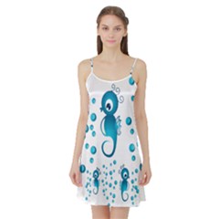 Seahorsesb Satin Night Slip by vanessagf