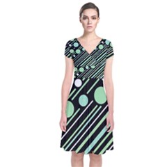 Green Transformaton Short Sleeve Front Wrap Dress by Valentinaart