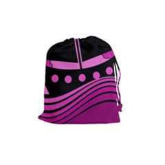 Boat - Magenta Drawstring Pouches (medium)  by Valentinaart