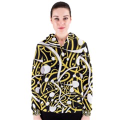 Yellow Movement Women s Zipper Hoodie by Valentinaart