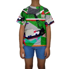 Trip Kid s Short Sleeve Swimwear by Valentinaart