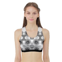 Monochrome Sunflowers Sports Bra With Border by DeneWestUK