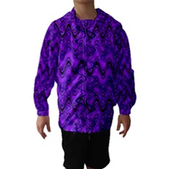 Purple Wavey Squiggles Hooded Wind Breaker (kids) by BrightVibesDesign