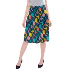 Colorful Floral Pattern Midi Beach Skirt