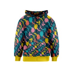 Colorful Floral Pattern Kids  Zipper Hoodie by DanaeStudio