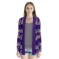 Cute Cactus Blossom Drape Collar Cardigan by DanaeStudio