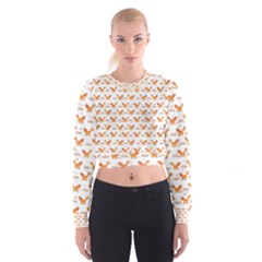 Fox And Laurel Pattern Women s Cropped Sweatshirt by TanyaDraws