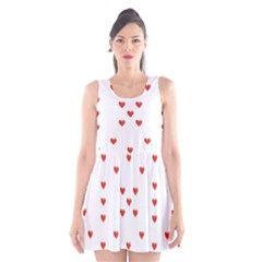 Cute Hearts Motif Pattern Scoop Neck Skater Dress