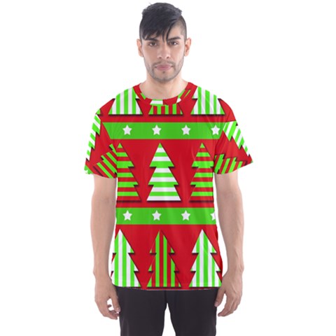 Christmas Trees Pattern Men s Sport Mesh Tee by Valentinaart