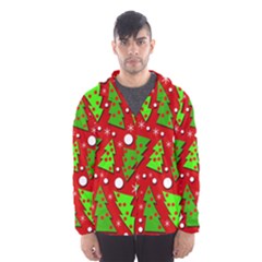 Twisted Christmas Trees Hooded Wind Breaker (men) by Valentinaart