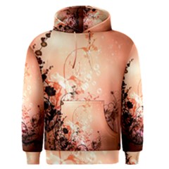 Wonderful Flowers In Soft Colors With Bubbles Men s Pullover Hoodie