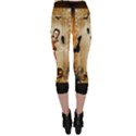 Halloween, Cute Girl With Pumpkin And Spiders Capri Leggings  View2