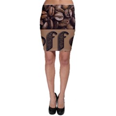 Funny Coffee Beans Brown Typography Bodycon Skirt by yoursparklingshop