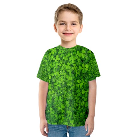 Shamrock Clovers Green Irish St  Patrick Ireland Good Luck Symbol 8000 Sv Kids  Sport Mesh Tee by yoursparklingshop