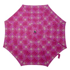 Pink Sweet Number 16 Diamonds Geometric Pattern Hook Handle Umbrellas (medium)