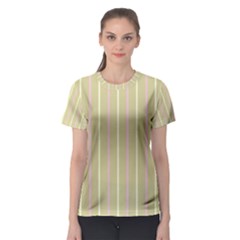 Summer Sand Color Pink And Yellow Stripes Women s Sport Mesh Tee