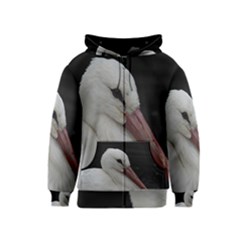 Wild Stork Bird Kids  Zipper Hoodie by picsaspassion