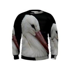 Wild Stork Bird Kids  Sweatshirt by picsaspassion