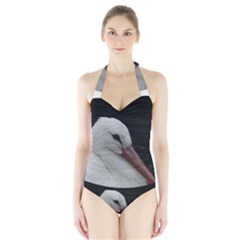 Wild Stork Bird Halter Swimsuit