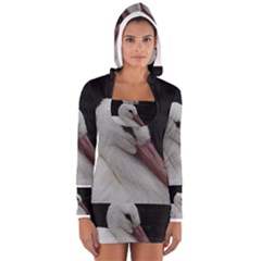 Wild Stork Bird Women s Long Sleeve Hooded T-shirt