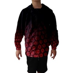 Ombre Black And Red Passion Floral Pattern Hooded Wind Breaker (kids)