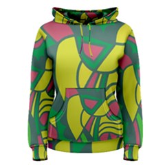 Green Abstract Decor Women s Pullover Hoodie by Valentinaart