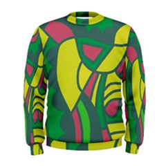 Green Abstract Decor Men s Sweatshirt by Valentinaart