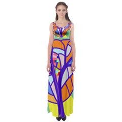 Decorative Tree 4 Empire Waist Maxi Dress by Valentinaart