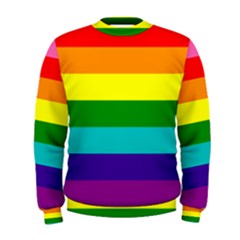 Colorful Stripes Lgbt Rainbow Flag Men s Sweatshirt by yoursparklingshop