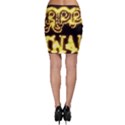 Happy Diwali Yellow Black Typography Bodycon Skirt View2