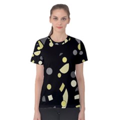 Yellow And Gray Abstract Art Women s Cotton Tee