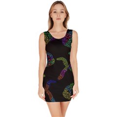 Decorative Fish Sleeveless Bodycon Dress