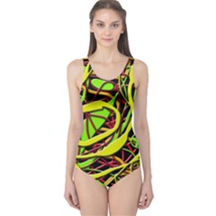 Snake Bush One Piece Swimsuit by Valentinaart