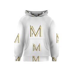 M Monogram Initial Letter M Golden Chic Stylish Typography Gold Kids  Pullover Hoodie by yoursparklingshop