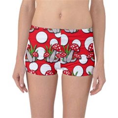 Mushrooms Pattern Reversible Boyleg Bikini Bottoms by Valentinaart