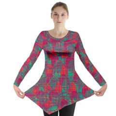 Decorative Abstract Art Long Sleeve Tunic 