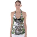 Gray Squirrel Eating Sycamore Seed Babydoll Tankini Top View1