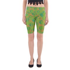 Green Decorative Art Yoga Cropped Leggings by Valentinaart