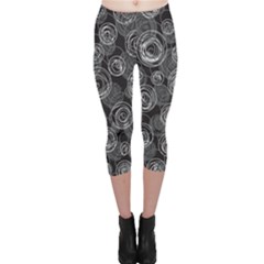 Gray Abstract Art Capri Leggings  by Valentinaart