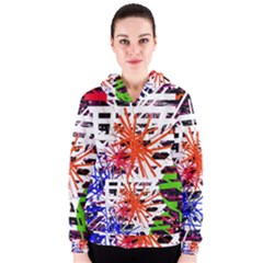 Colorful Big Bang Women s Zipper Hoodie by Valentinaart