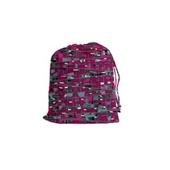 Magenta Decorative Design Drawstring Pouches (small) 