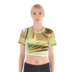 Brown Decorative Design Cotton Crop Top by Valentinaart