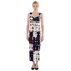 Abstract City Landscape Fitted Maxi Dress