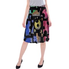 Colorful Puzzle Midi Beach Skirt