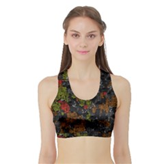 Autumn Colors  Sports Bra With Border by Valentinaart