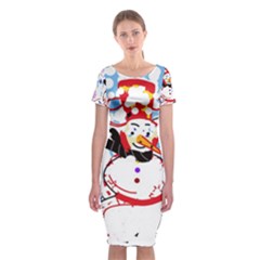 Snowman Classic Short Sleeve Midi Dress