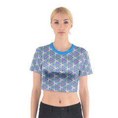 Colorful Retro Geometric Pattern Cotton Crop Top