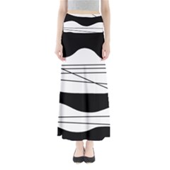 White And Black Waves Maxi Skirts